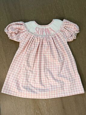 Ann + Reeves Knit Pink Gingham Custom Emmie Dress - “SOPHIA” - 9M
